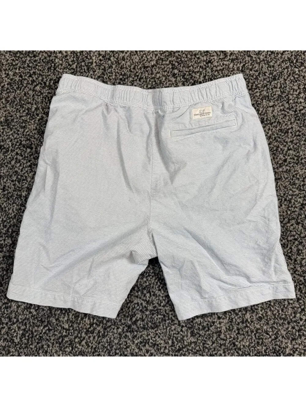 Vineyard Vines white with thin gray vertical stripes shorts, kids xl